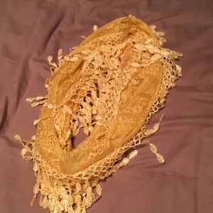 Yellow golden lace scarf